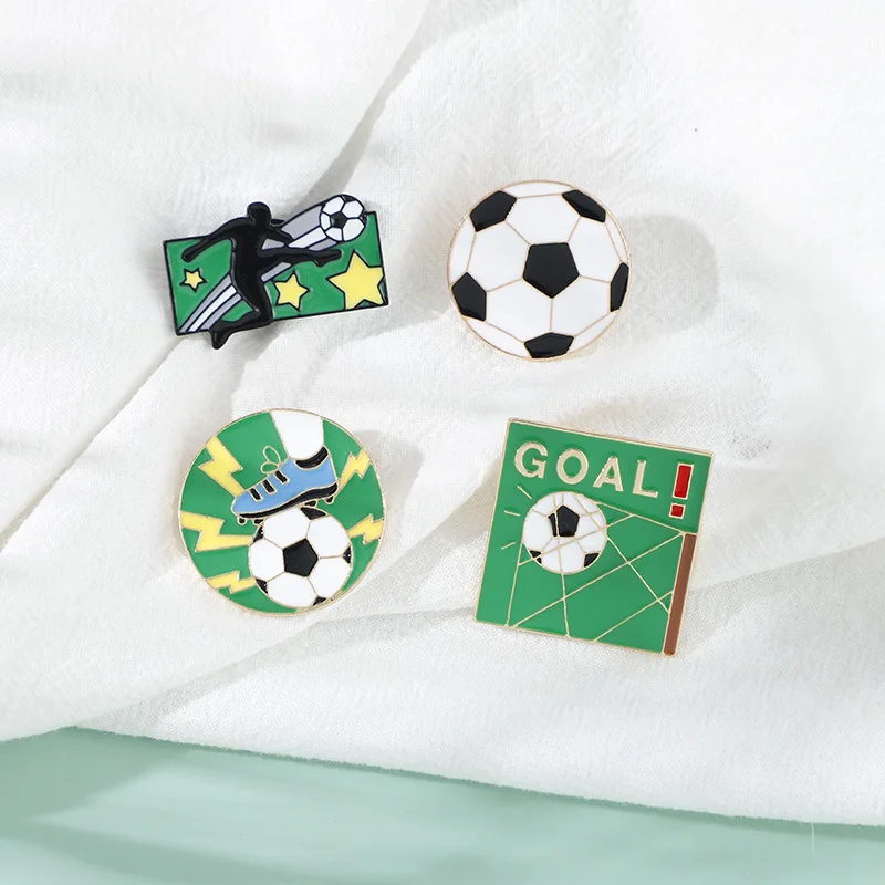 Football Brooch Sports Series Badge Cute Cartoon Shooting Goal Niche High-value Clothes Backpack Accessories