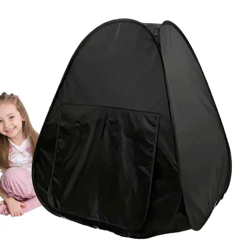 Indoor Tent Foldable Sensory Corner Playhouse Sensory Play Equipment Calm Down Corner Hideaway Play And Sleep Black Tent For