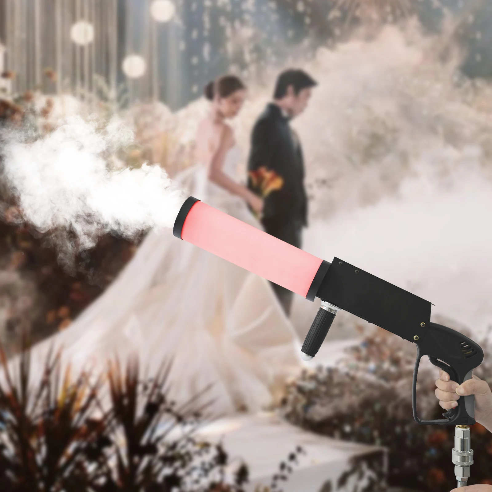 

Professional 50W Portable Fog Machine with RGB Color Changing LED Lights | Handheld Battery Operated Smoke Maker for Halloween