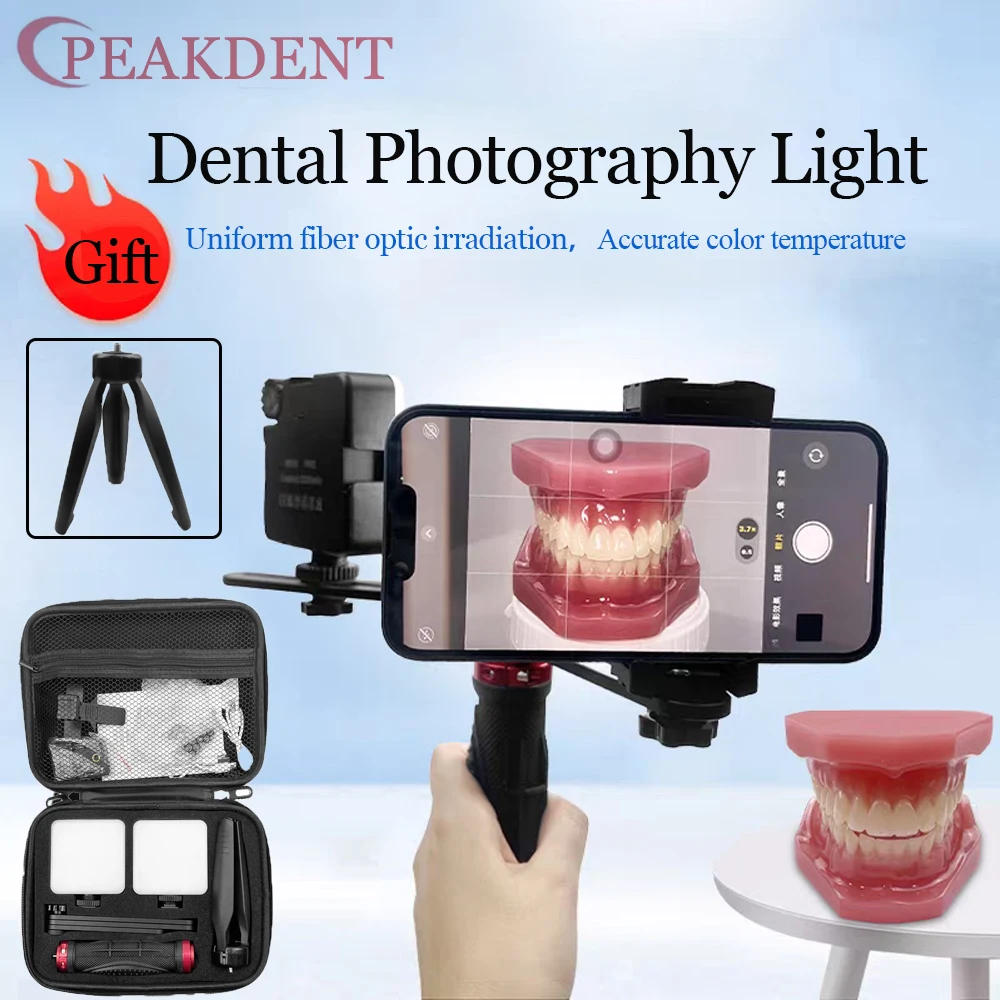 

Dental Photography Light For Phone With Bluetooth. Oral Photo Lighting For Dentist. Denture Photography Lighting