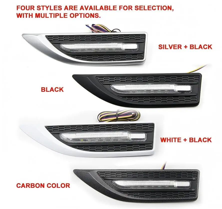 2Pcs Universal Car Side Lights for BMW Fortuner Hilux Turn Singal Driving Car Door Shadow Lamp DRL Synchronous Direction