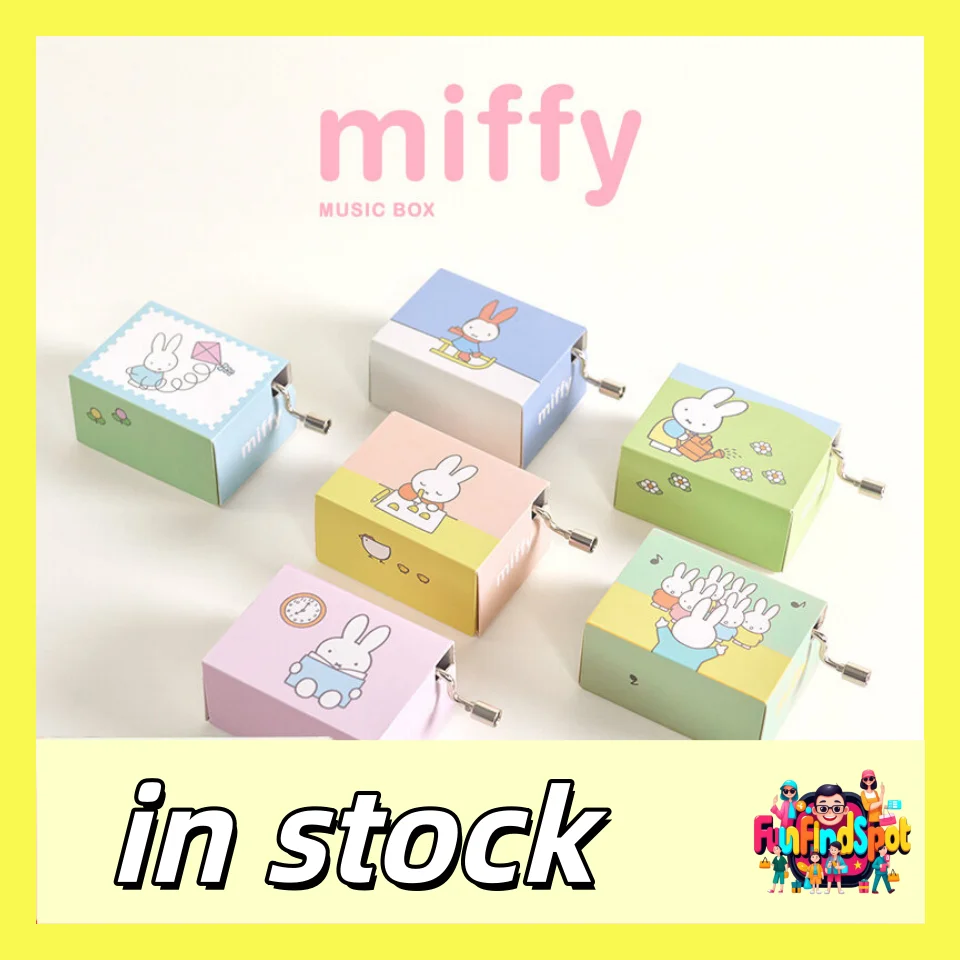 

Miffy Hand Cranked Music Box Official Licensed Blind Box Desktop Decorative Ornament Cute Home Decor New Year Gift For Women