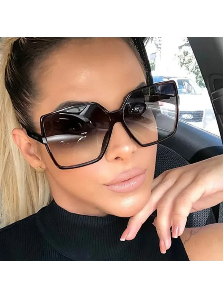 Neue Vintage Sonnenbrille Frauen Männer Platz Großen Rahmen Sonnenbrille Weibliche Marke Designer Retro Shades Mode Oculos De Sol ﻿ für Männer