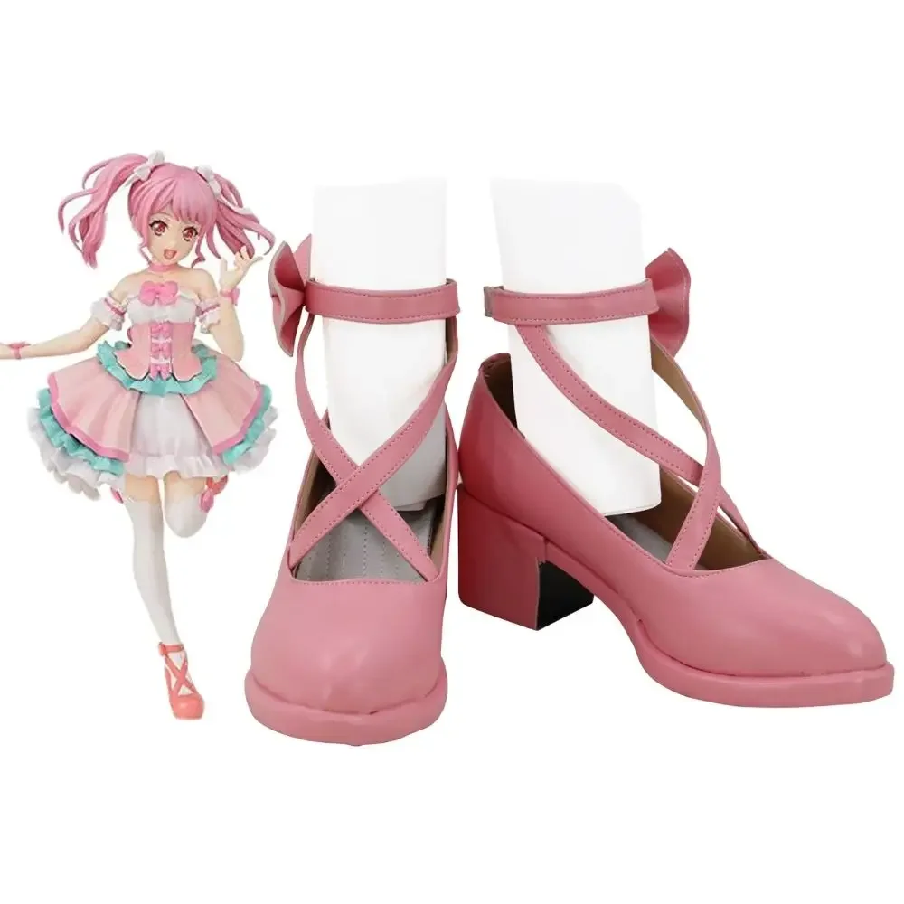 

BanG Dream Maruyama Aya Cosplay Boots Pink Shoes Custom Made Any Size