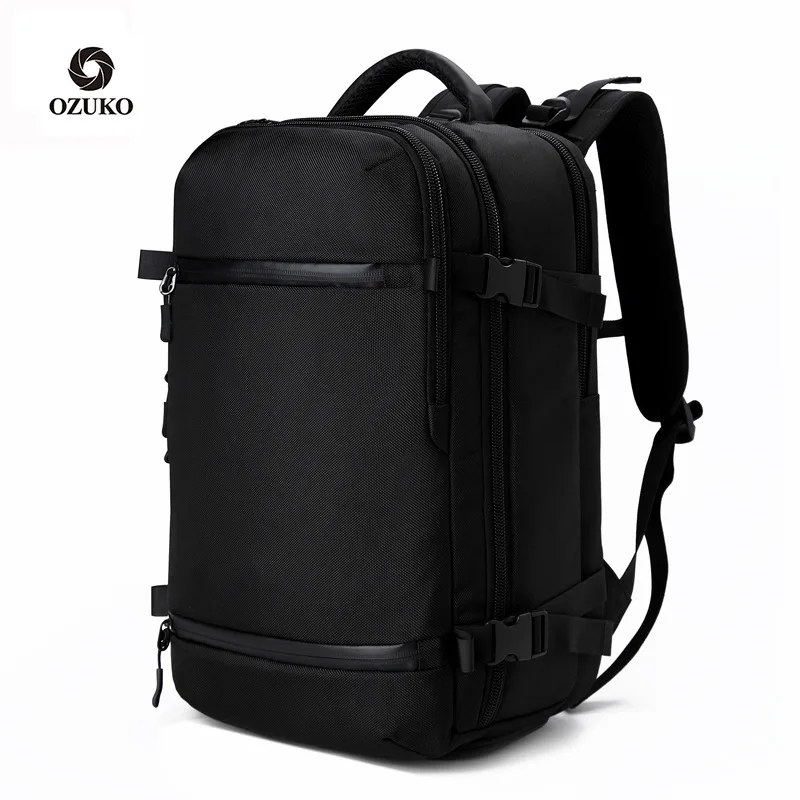 Ozuko mochi las hochwertige Herren Business Rucksack Schult asche große Kapazität Gepäck taschen lässige Reise packung mit Schuhen