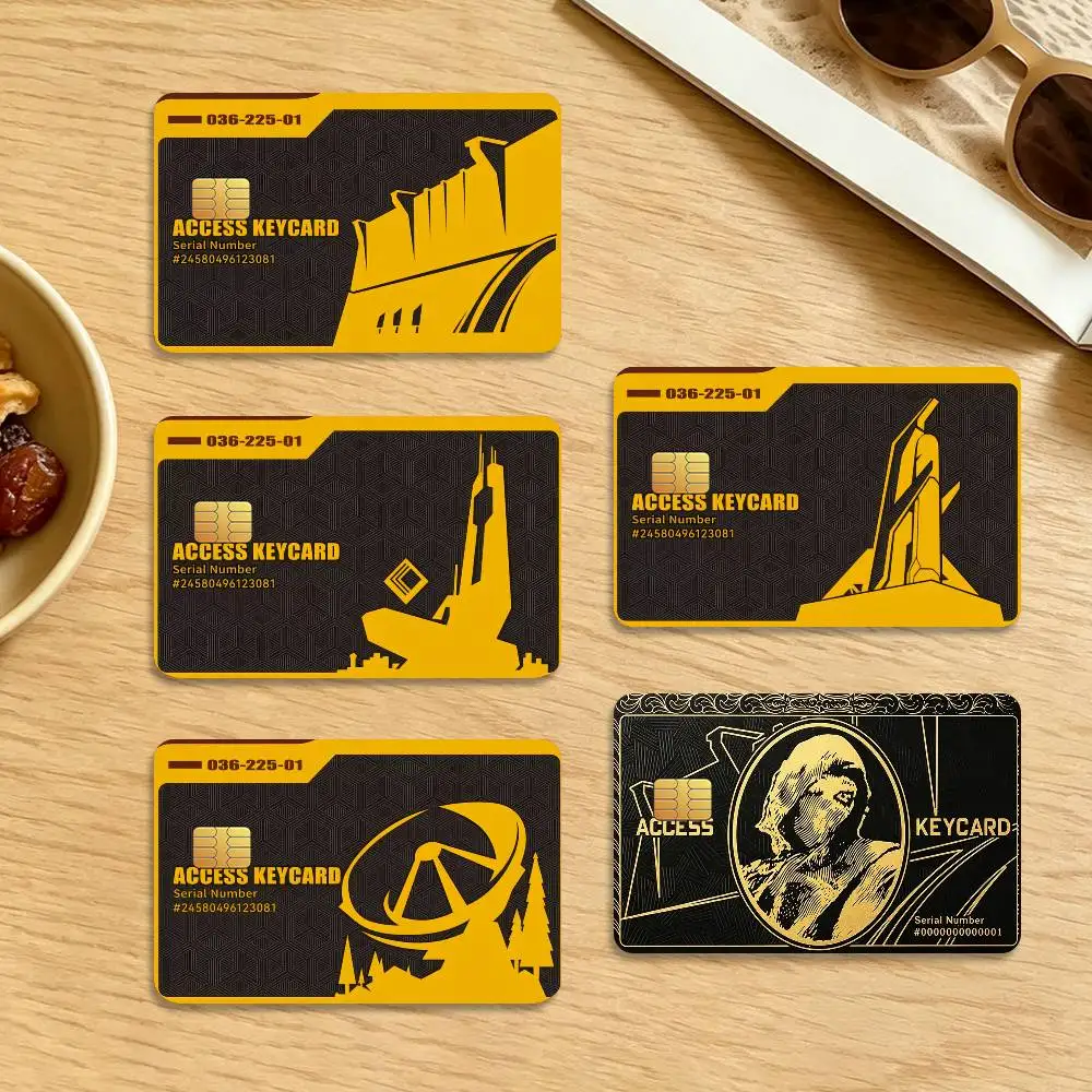 Game Delta Force Access 4Pcs Waterproof Scratch Resistant Card Skin Stickers Fashion Decorative for Credit Debit Bank