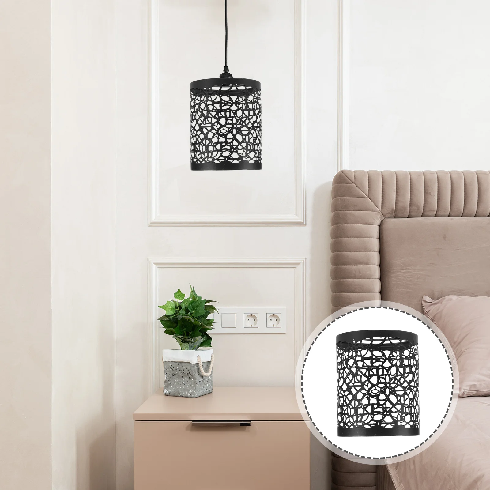 

Cylindrical Lamp Shade Hollow Out Iron Pendant Light Cover For Ceiling Decor Vintage Industrial Style Modern Metal Mesh