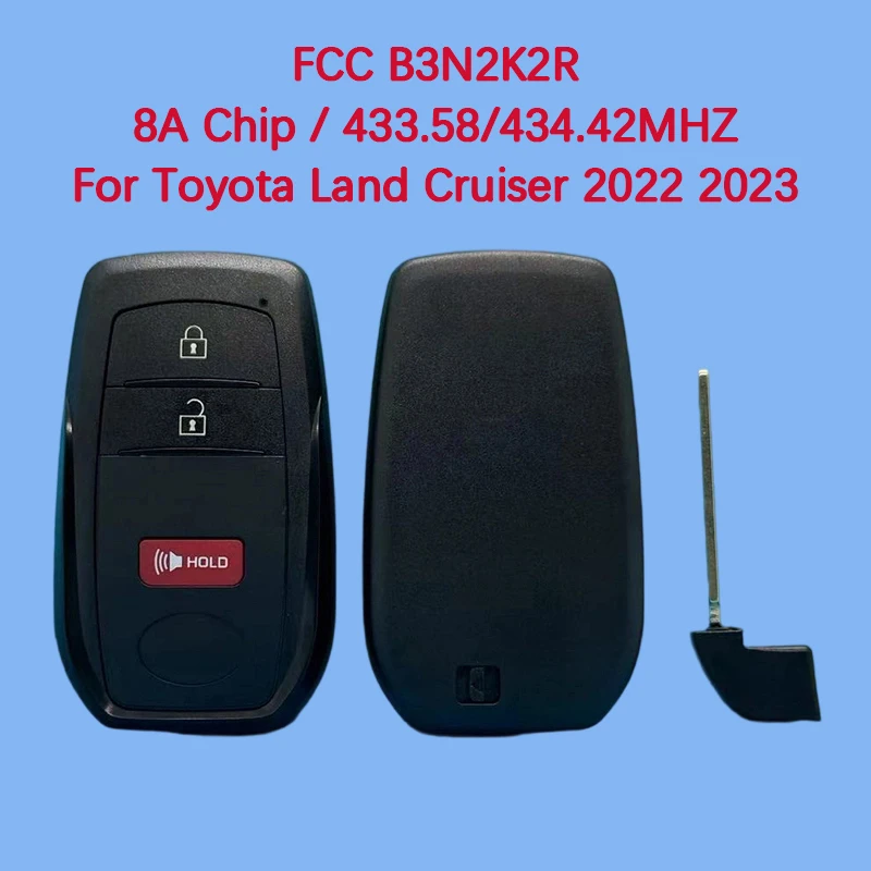 

CN007334 Aftermarket 2/3/4 Button Smart Key Fob 433.58/434.42MH FCC B3N2K2R 8A Chip For Toyota Land Cruiser 2022 2023