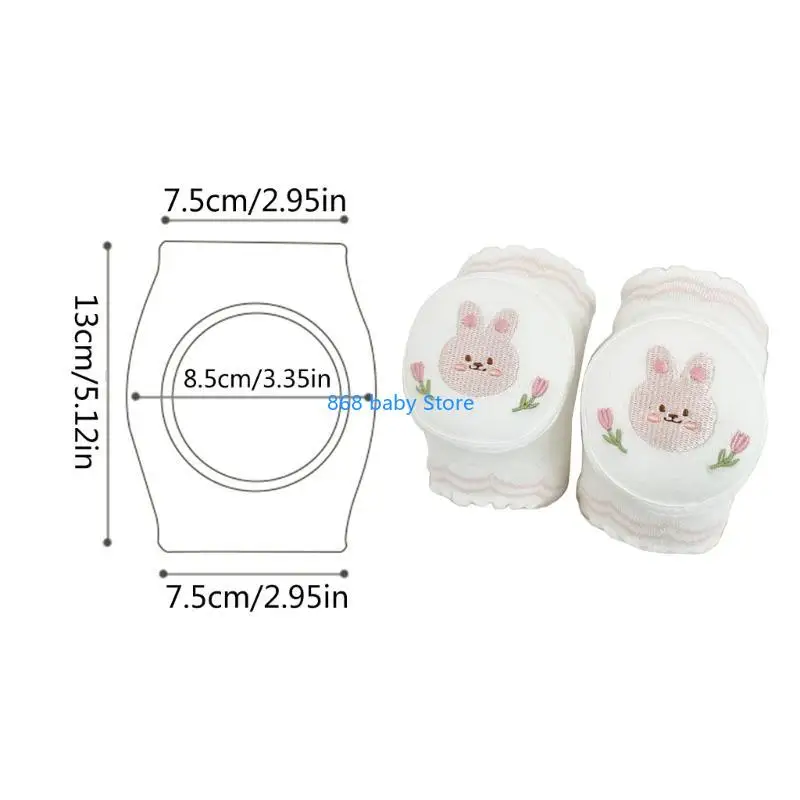 29EE 1 زوج الطفل منصات الركبة للطفل المشي الزحف منصات الركبة القطن حماة الركبة الكرتون التطريز الركبة وسادة واقية #6