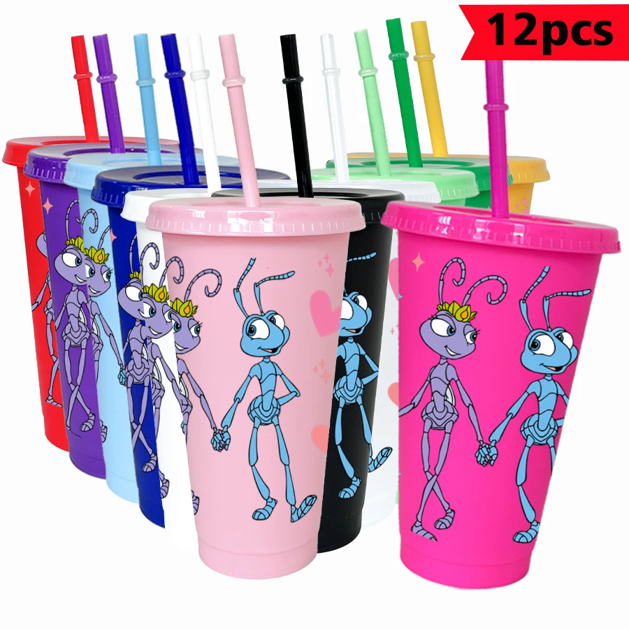 

12PCS/pack Disney, insects, cartoon 26oz multi-color plastic water cup party drinking utensils birthday/back to school gift