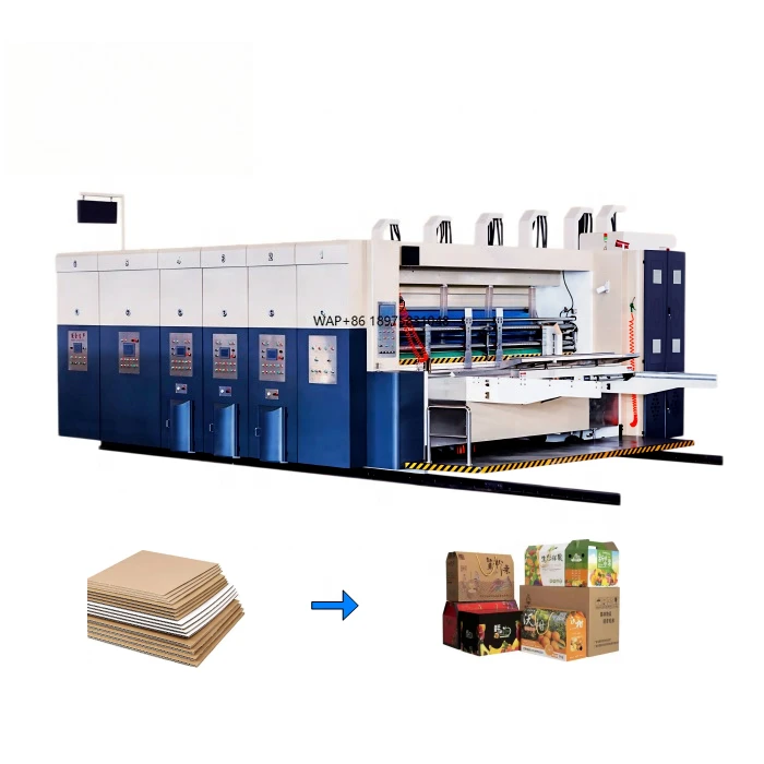 Fully Automatic 3 Color Cartoning Printing Die Cutting Cartoon Box Packaging Making Machine