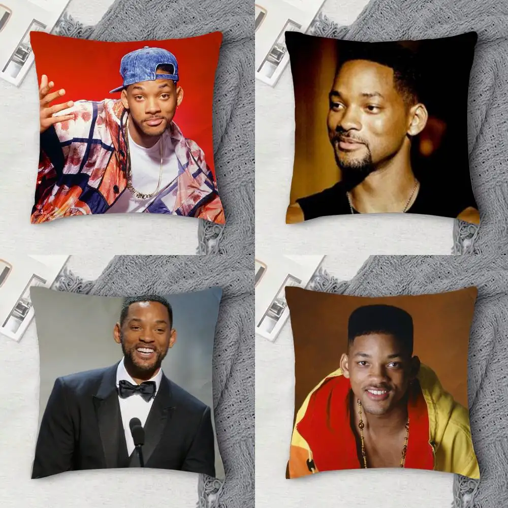 

W-Will Smith Double-sided Printed Square Decorative Cushion Cover for Sofa Living Room Home Decor
