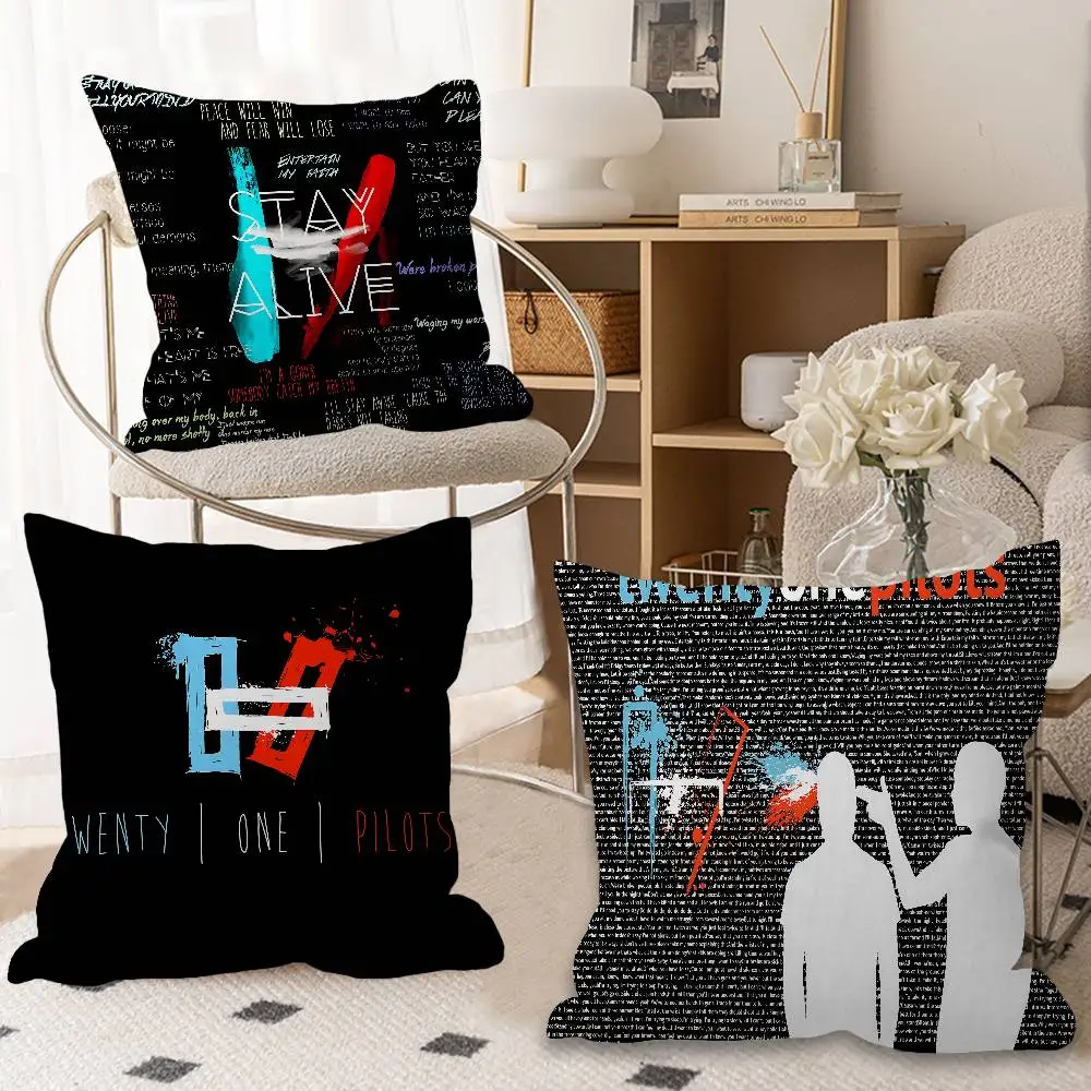 Twenty One Pilot Decorative Room Aesthetics Pillow Case Home Decor Bedroom Sofa Bed Couch Pillow Cover 45x45