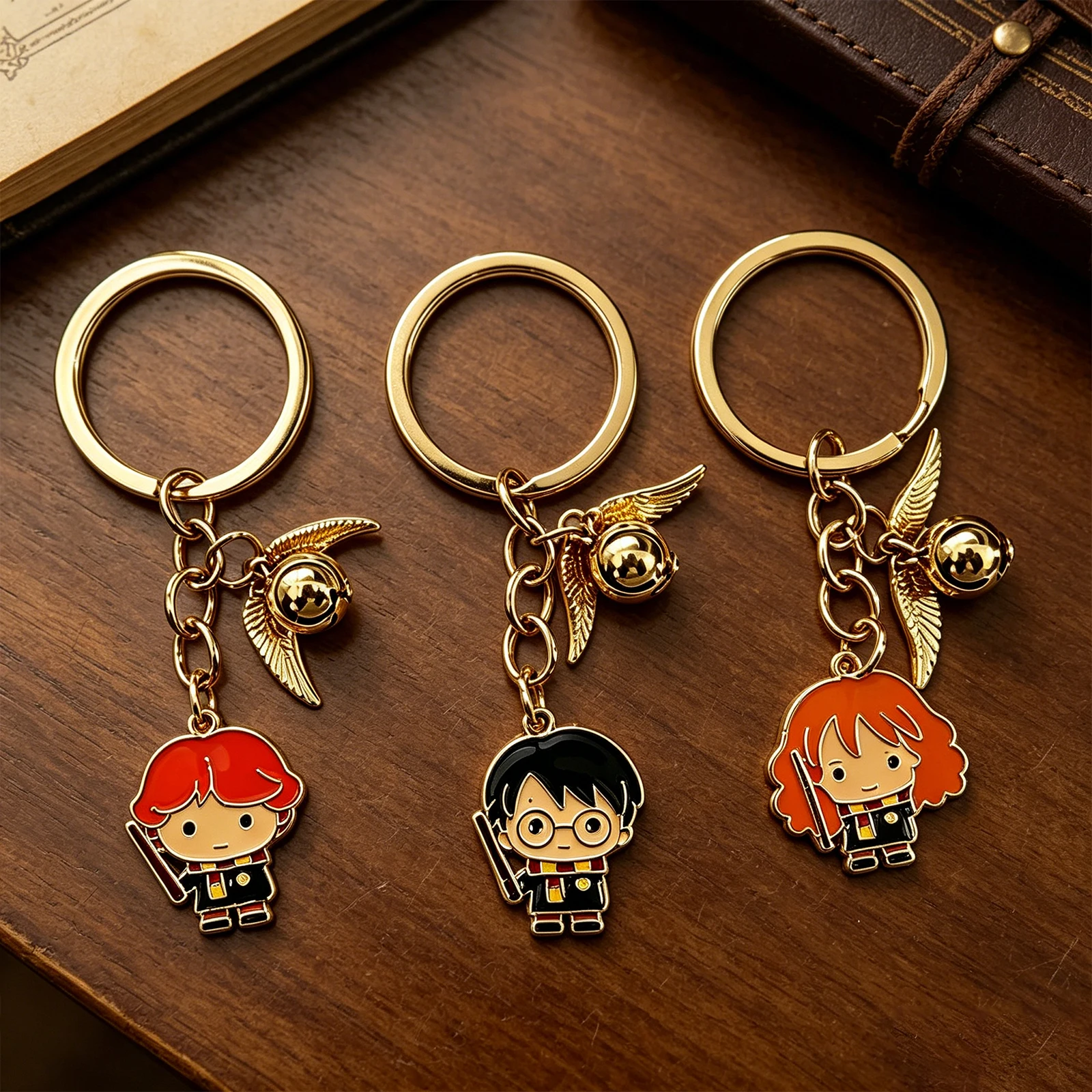 Harry Potter Metal Keychain Magic Novel Lover Book Accessory Magic School Fan Collection Merchandise Gift Hogwarts Gift view 2