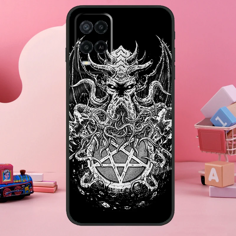 Gothic Satanic Pentagram Case For OPPO A17 A77 A57 A54 A53 S A31 A5 A9 A15 A52 A72 A91 A93 A74 A94 A16 A76 A96 Cover