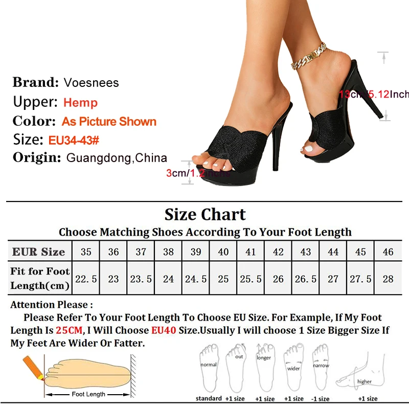 New Thin Heeled Slippers Designer Fashion Hemp High Heels 13CM Summer Large Size Slip-on Shoes For Women Thick Platform Sandals