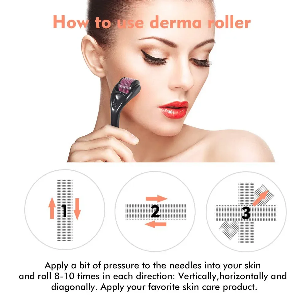 Micro Needle 540 Roller Derma Roller Dermaroller Titanium Hair Regrowth Beard Growth Anti Hair Loss Treatment Thinning Receding