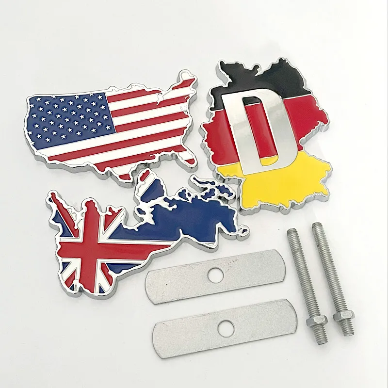 

Универсальный 3D металлический Великобритания, США, Америка, Германия, национальный флаг, передняя решетка автомобиля, эмблема, наклейка, наклейки, аксессуары для стайлинга