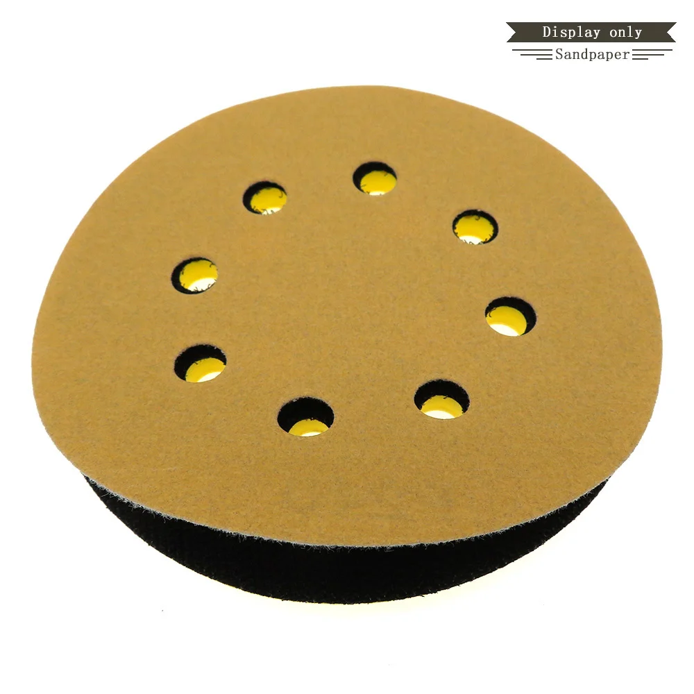 5/10 Pcs 5 Inch 125MM 8 Hole Flocking Yellow Sandpaper Self-adhesive For Polishing Abrasive Tools Electric Grinder Accessories