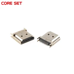 10PCS/2Pcs HDMI Male Jack plug connector 19PIN 19P 1.6MM 180 Degree Gold-Plated hd gold-plating usb connector