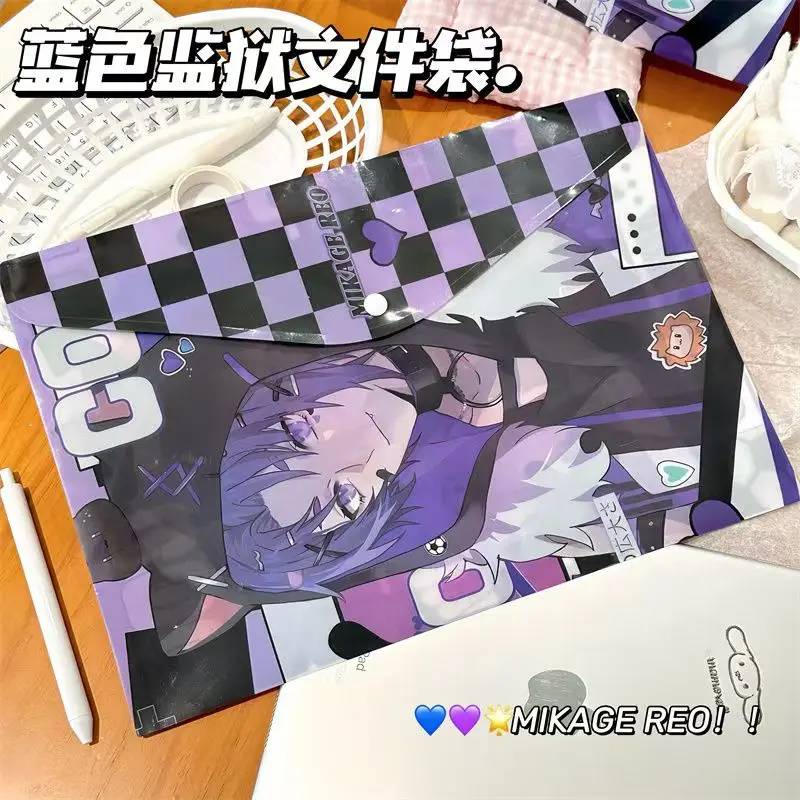 Anime Cartoon A4 File Bag Transparent Test Paper Stationery Storage Bag PVC Buckle Office Information File Bag birthday gift