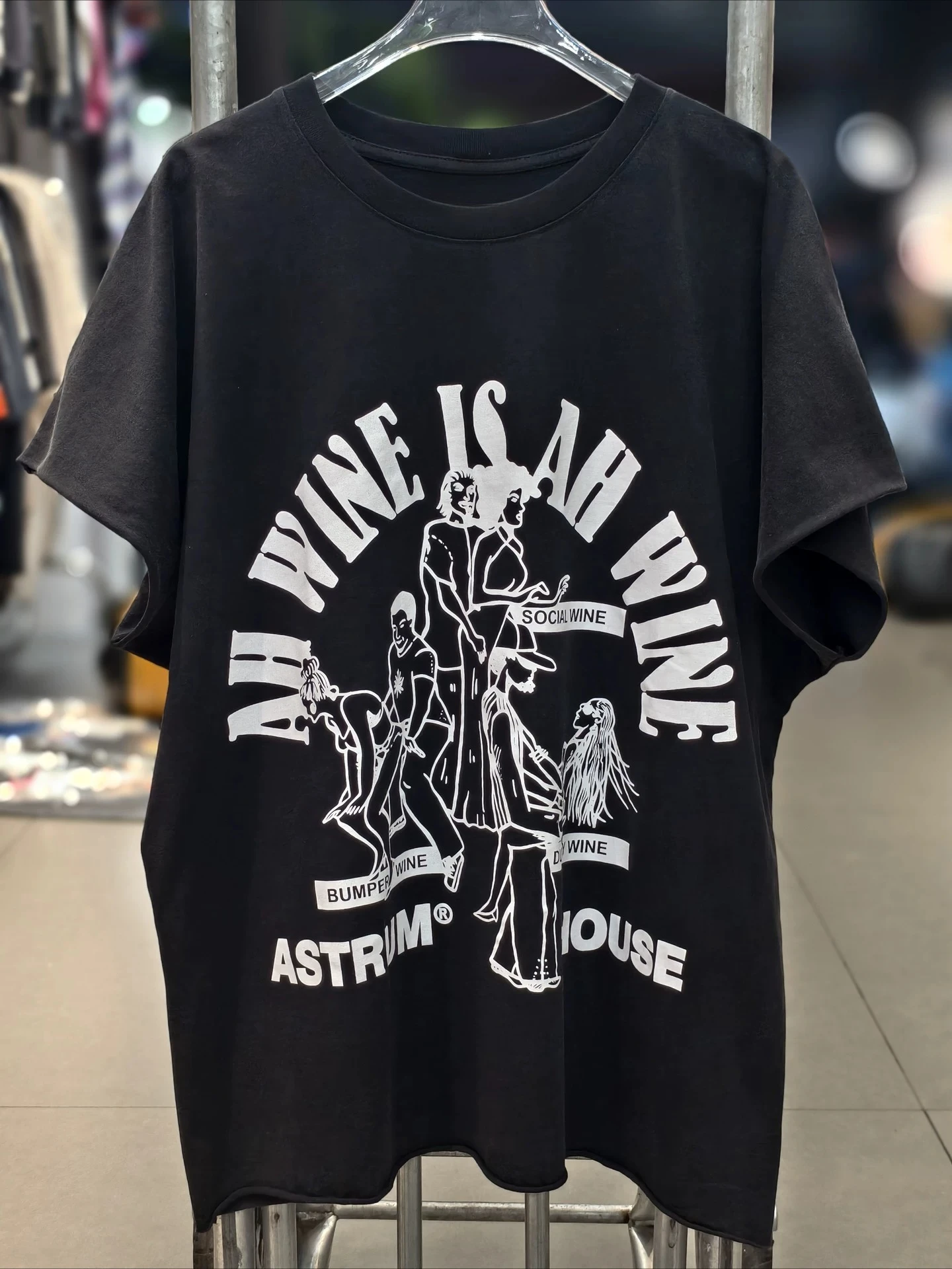 Kanye West Tops Tee Vintage AH WINE IS AH WINE Letter Printing Summer Cotton Sleeve Hip Hop Tank Tops