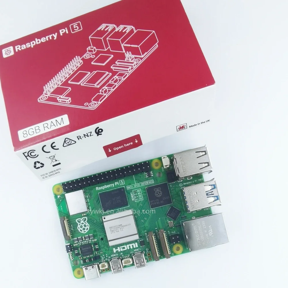 Framboesa Pi5 Modelo B, Original, Em Stock, 4GB, 8GB, 64-bit, 2.4 GHz, 800 MHz