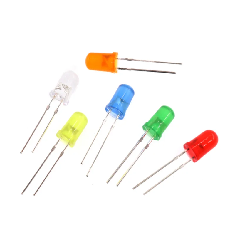 100PCS/Lot 5mm White Green Red Blue Yellow F5 LED Diode Circuit Used for Scientific Project Experimental Components DIY