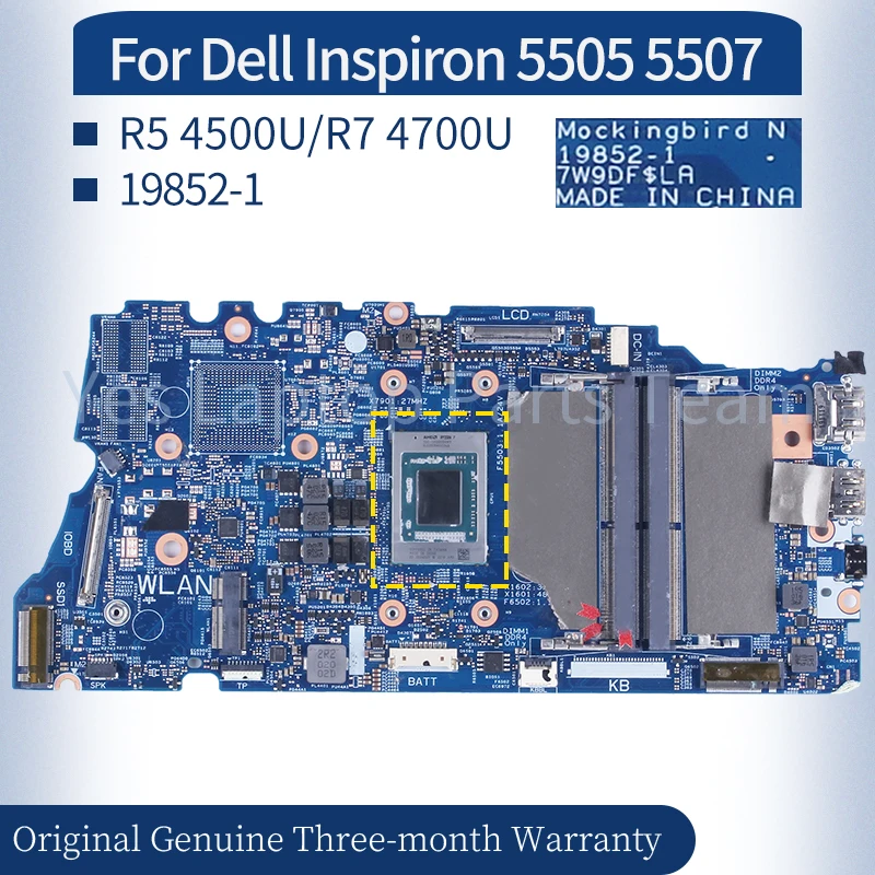 

Материнская плата 19852-1 для ноутбука Dell Inspiron 5505 5507 0YX59Y 0GFPRC R5 4500U R7 4700U, материнская плата