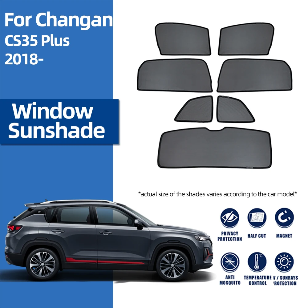 

For Changan CS35 Plus 2018-2024 Magnetic Car Sunshade Shield Front Windshield Curtain Rear Side Baby Window Sun Shade Visor