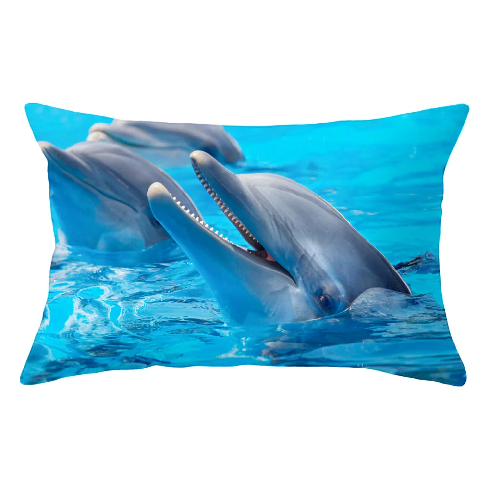 Decorative Pillow Case Dolphin Ocean Waist   Sofa Cushion Cover Car Office   Home Decoration