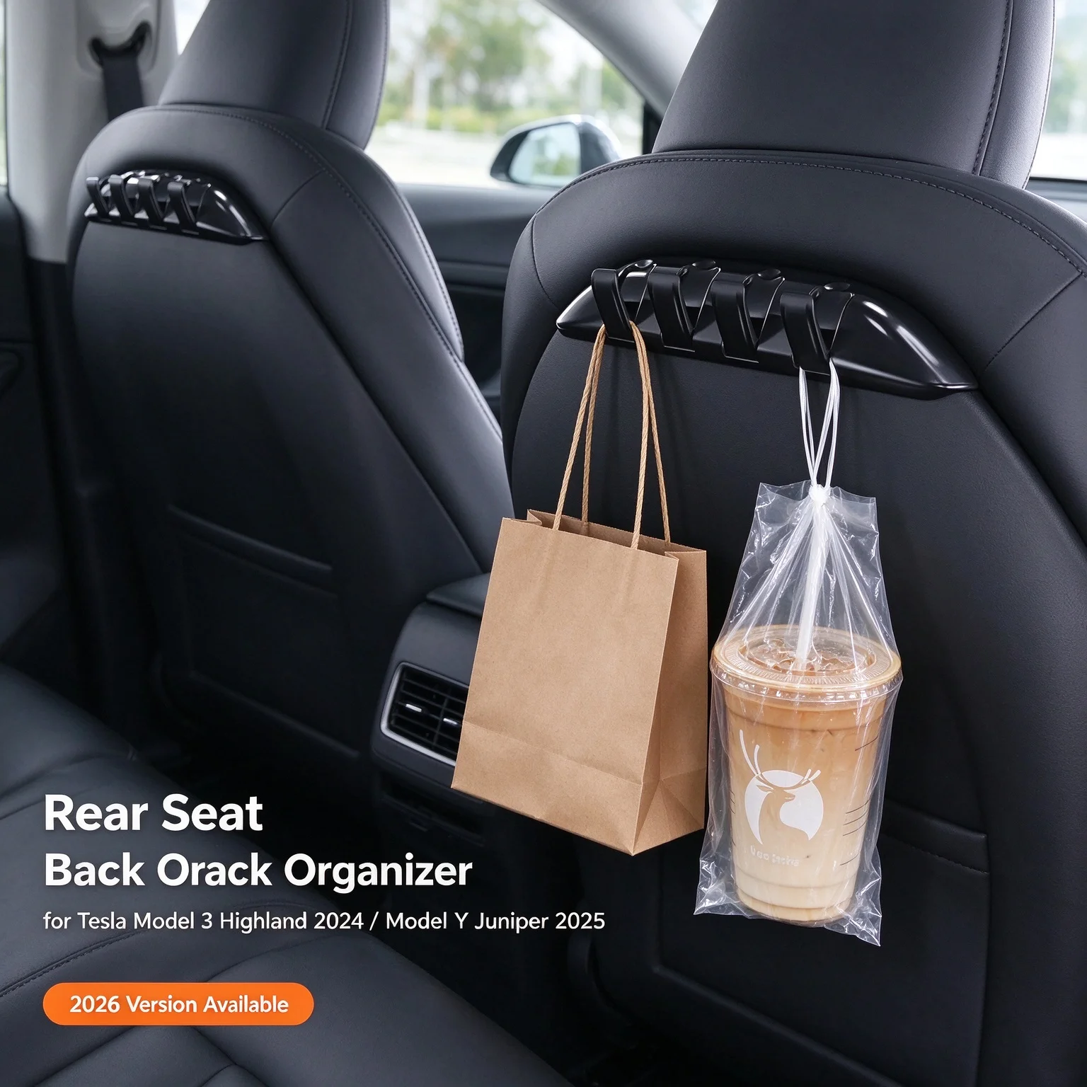 Hidden Seat Back Hanger Storage Bracket for Tesla Model Y Juniper 2025 Model 3 Highland 2024 2026 Rear Hook Bag Organizer Holder