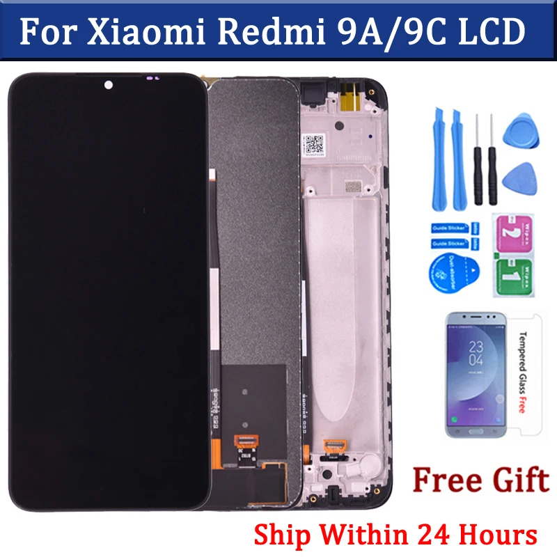 Pantalla LCD de 6,53 pulgadas para Xiaomi Redmi 9A, Digitalizador de pantalla táctil para Redmi 9C, montaje de piezas de repuesto para teléfono LCD