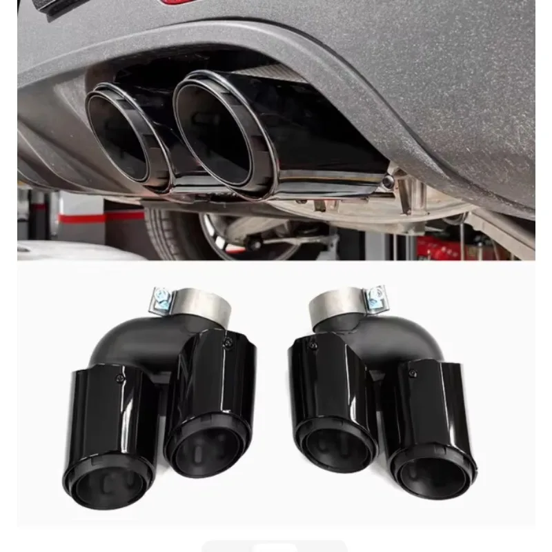 

For 2019-2025 Porsches Macan 95B Sport Exhaust Tailpipe Upgrade New Body Performance Parts Made Durable Metal Black 1.5mm Thick
