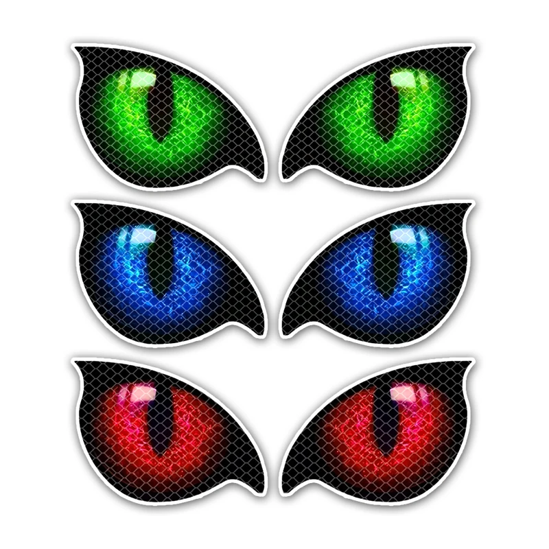 1Pair Demon Eyes Motorcycle Sticker Reflective Waterproof for Motorbike Side Panel Car Window Electric Scooter Vinyl Decal view 6