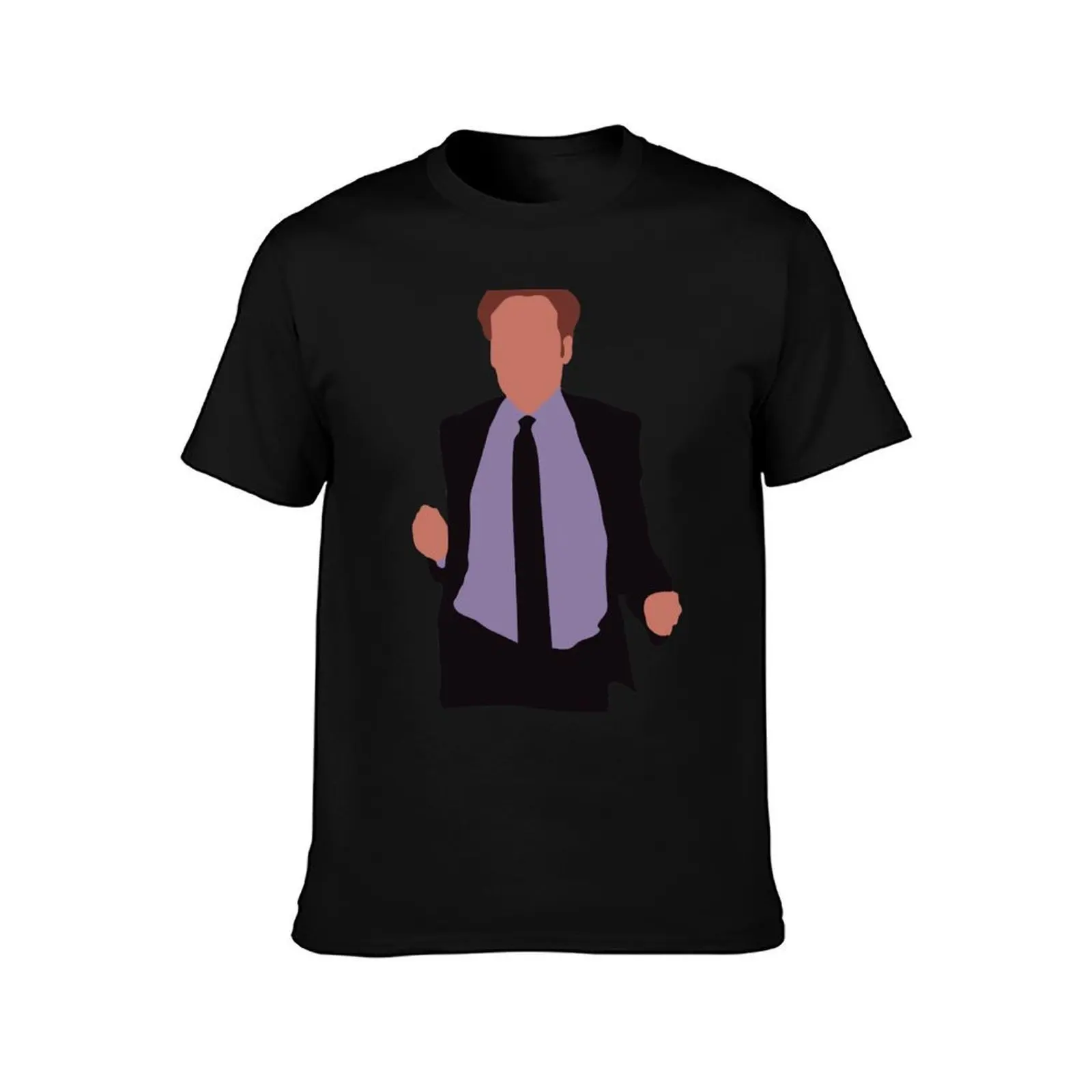 Conan O'Brien T-Shirt, Summer Casual Cotton Tee, Oversized Streetwear Tops, Vintage Graphic Print, Loose Fit Short Sleeve