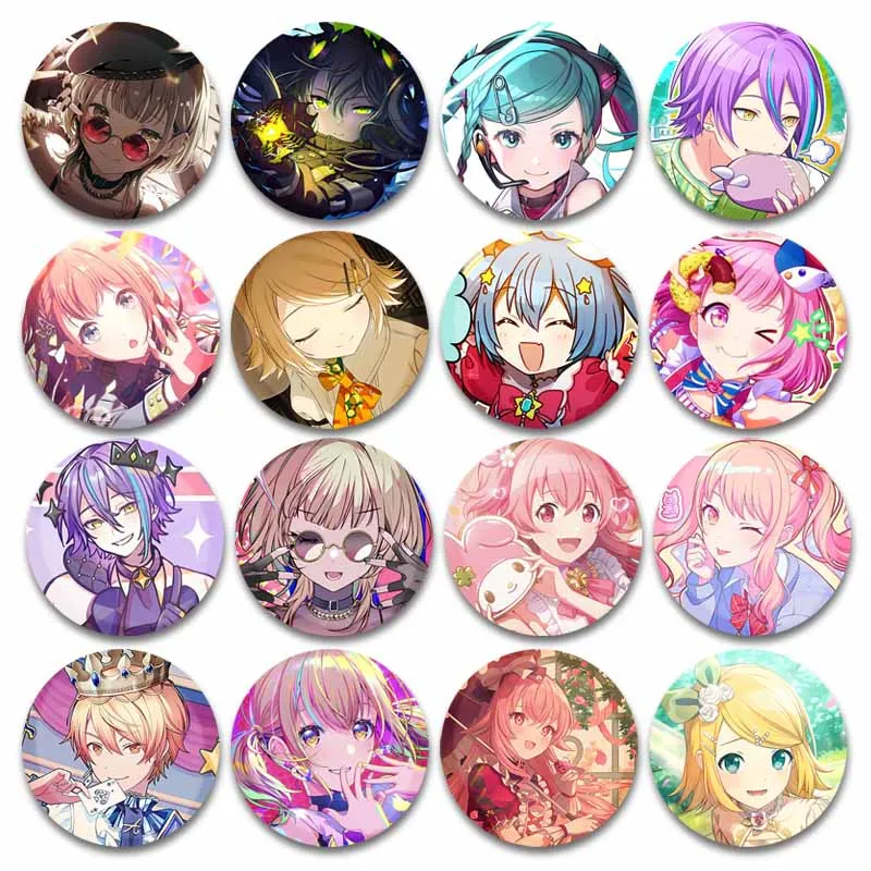 Cool Anime Hinomori Shizuki Hoshino Ichika Enamel Pin Project SEKAI Cartoon Brooch Cute Tinplate Handmade Badge Clothes Backpack