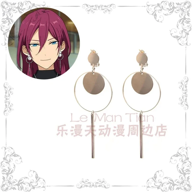 Ensemble Stars Saegusa Ibara Anime Cosplay Rimless Glasses Eyewear Sunglasses Party Props Unisex Wig Necklace Earrings One Size