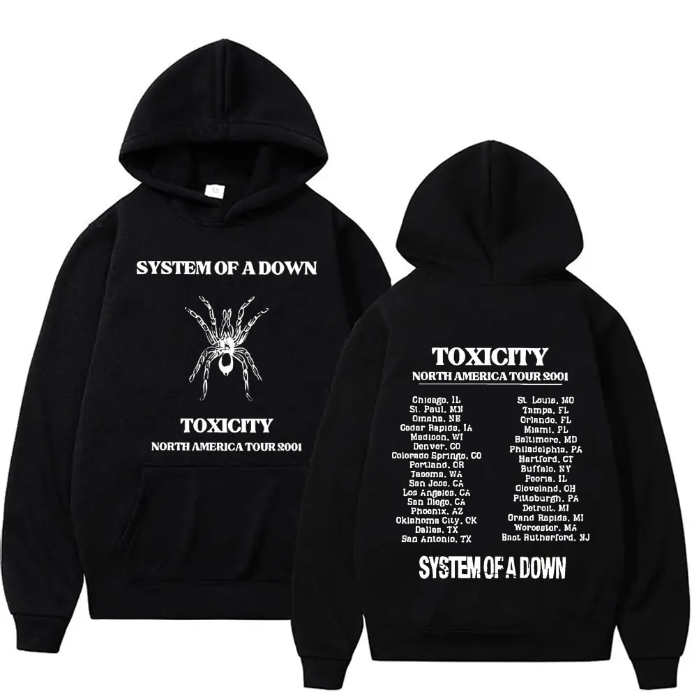 

Rock Band System of A Down Toxicity Tour 2001 Hoodie Men Women Vintage Oversized Sweatshirt Men's 90s Alternative Metal Hoodies