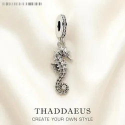 Maritime Seahorse Pendant Charm Handmade New Fine Jewelry Real 925 Sterling Silver Oceans Gift For Women Men