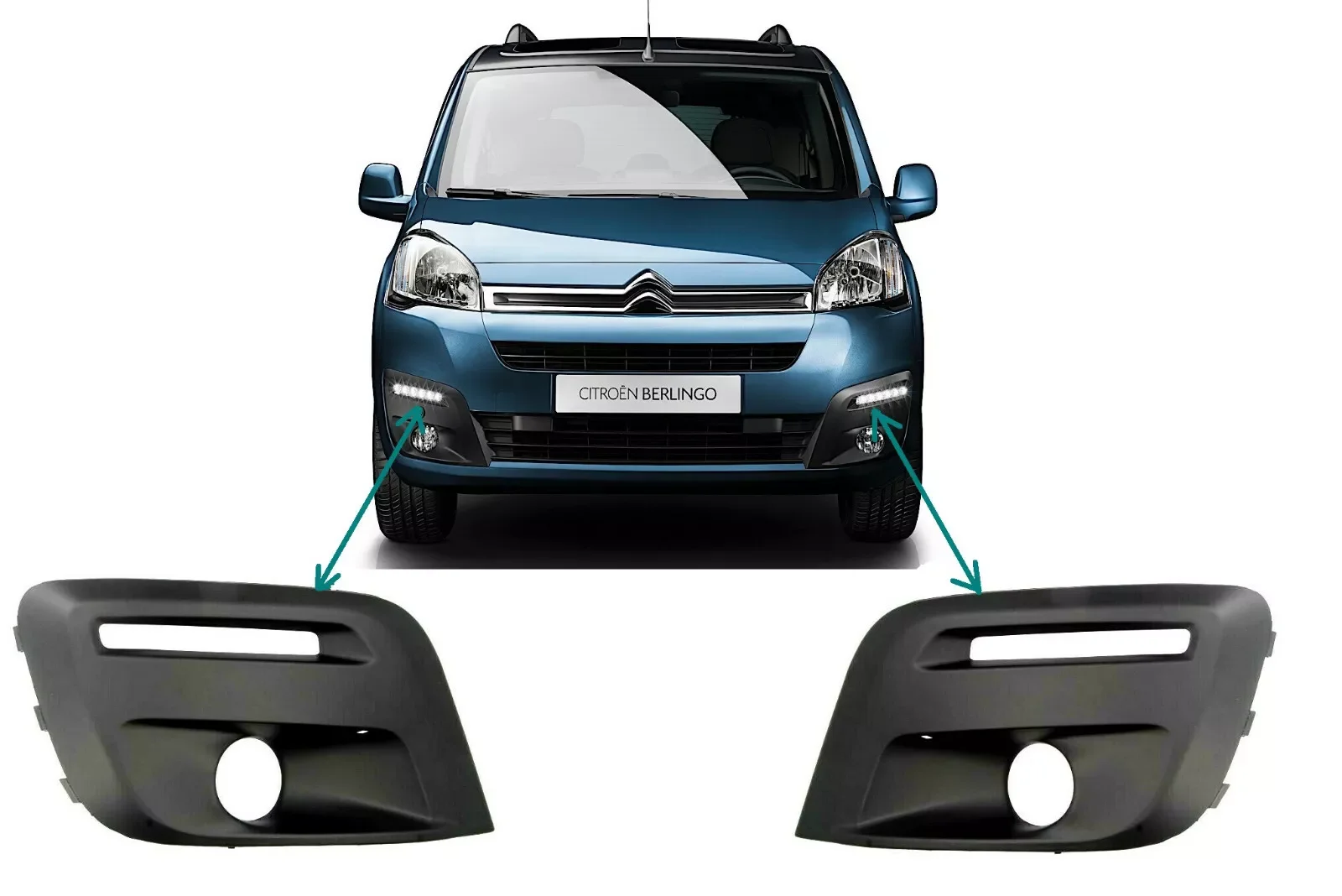 

9810965777 9810965778 Fog Light Frame Protector Cover Fog Lamp Grille Cover For Citroen Berlingo Peugeot Partner 2015-2019