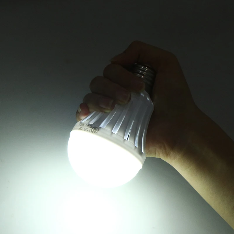 New 5/7/9/12/15W E27 LED Light Bulb Portable Spotlights The Smart Emergency Bulb High Brightness Rechargeable Light