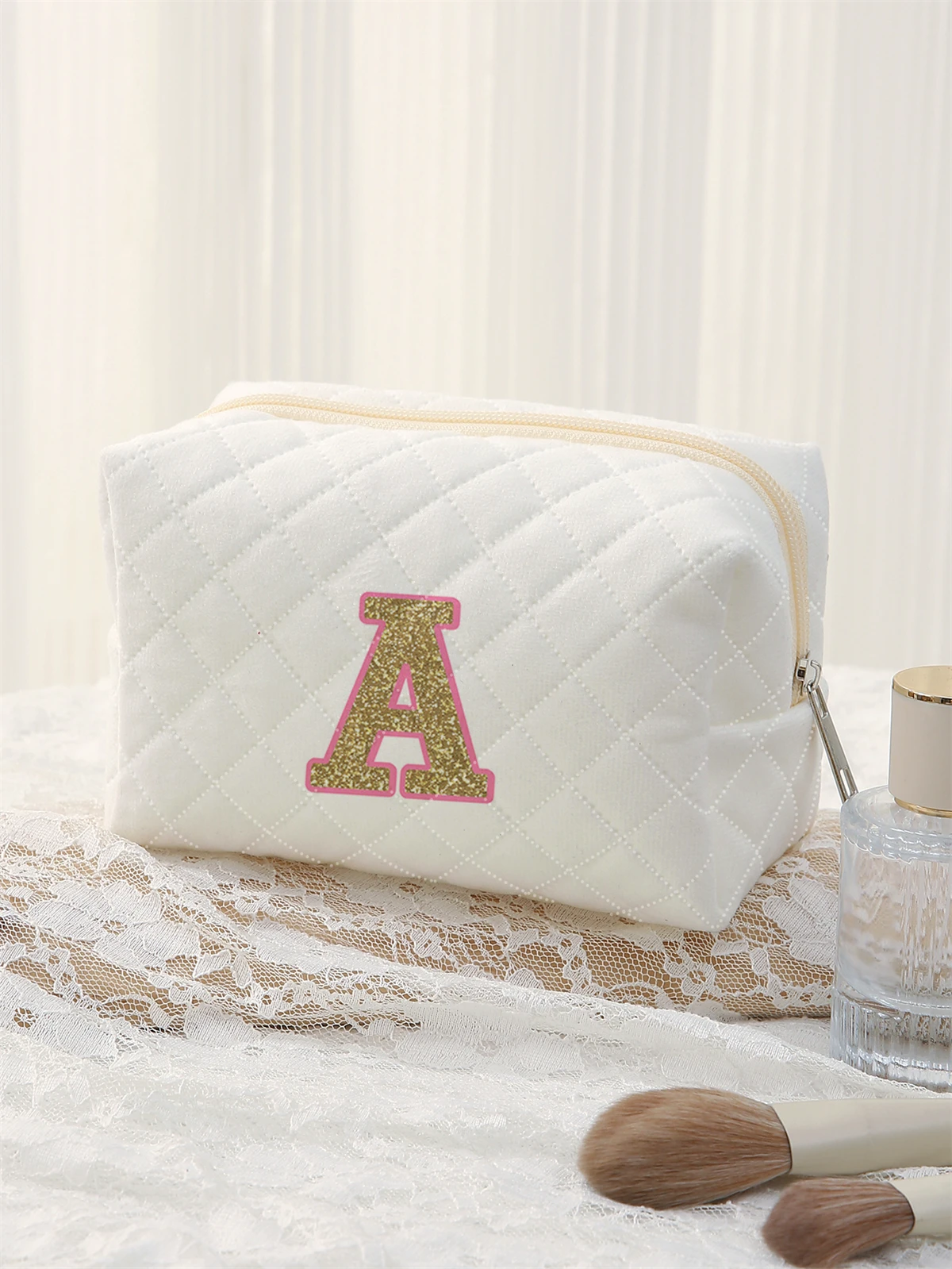 1 Juego de bolsa de maquillaje portátil, diseño de gran capacidad, fácil acomodar sus cosméticos, liviana y portátil para guardar cosméticos