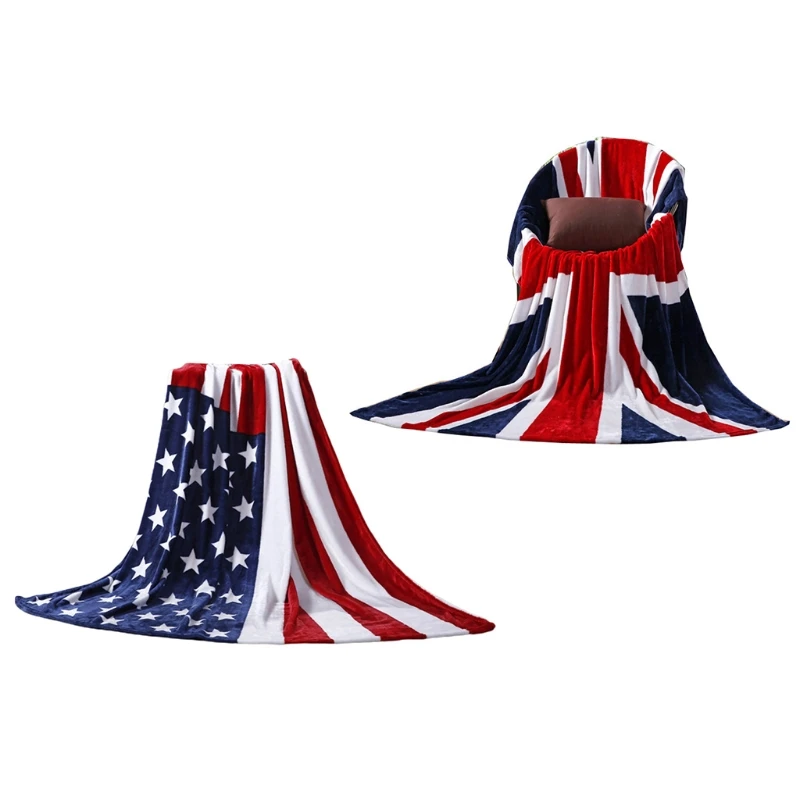 Patriotic US British National Print Soft Throw Blanket for Couch Bed Sofa