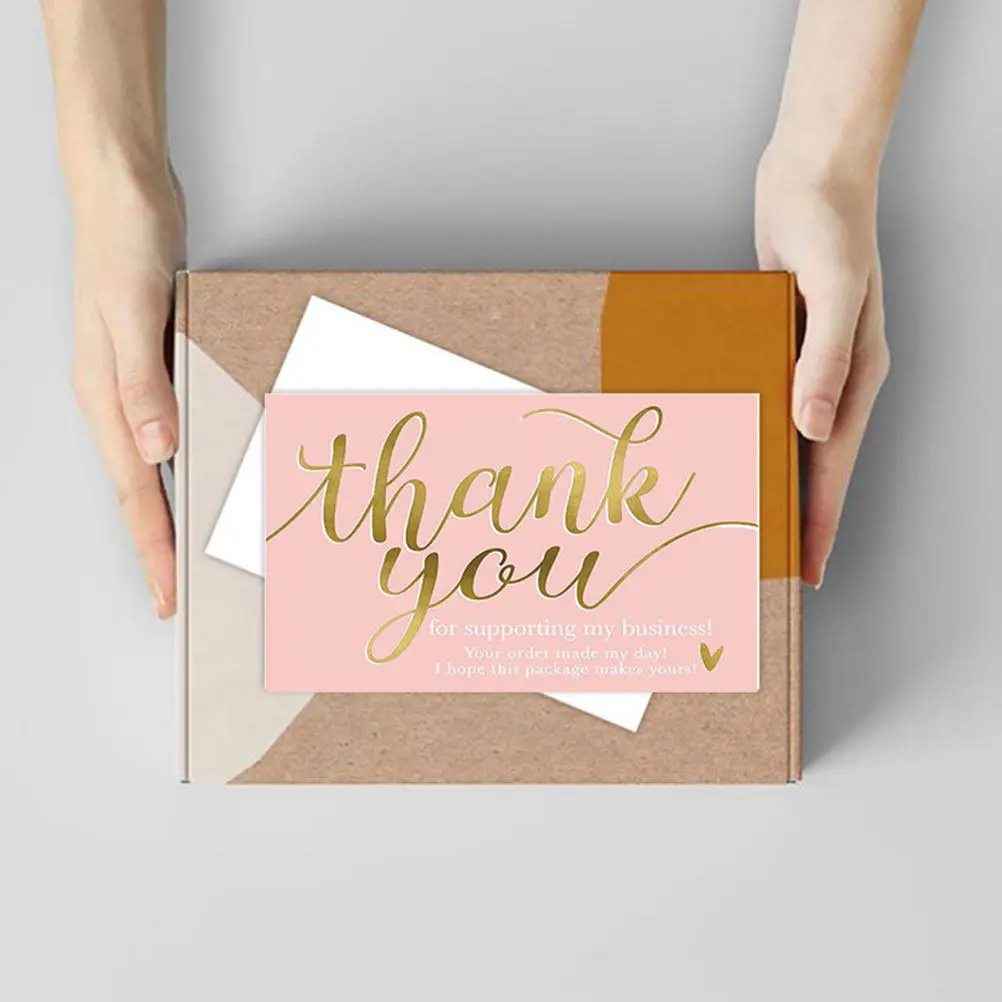 

50 шт. благодарственных открыток для малого бизнеса, для выражения признательности за поддержку, для упаковки товаров, свадеб, детских праздников