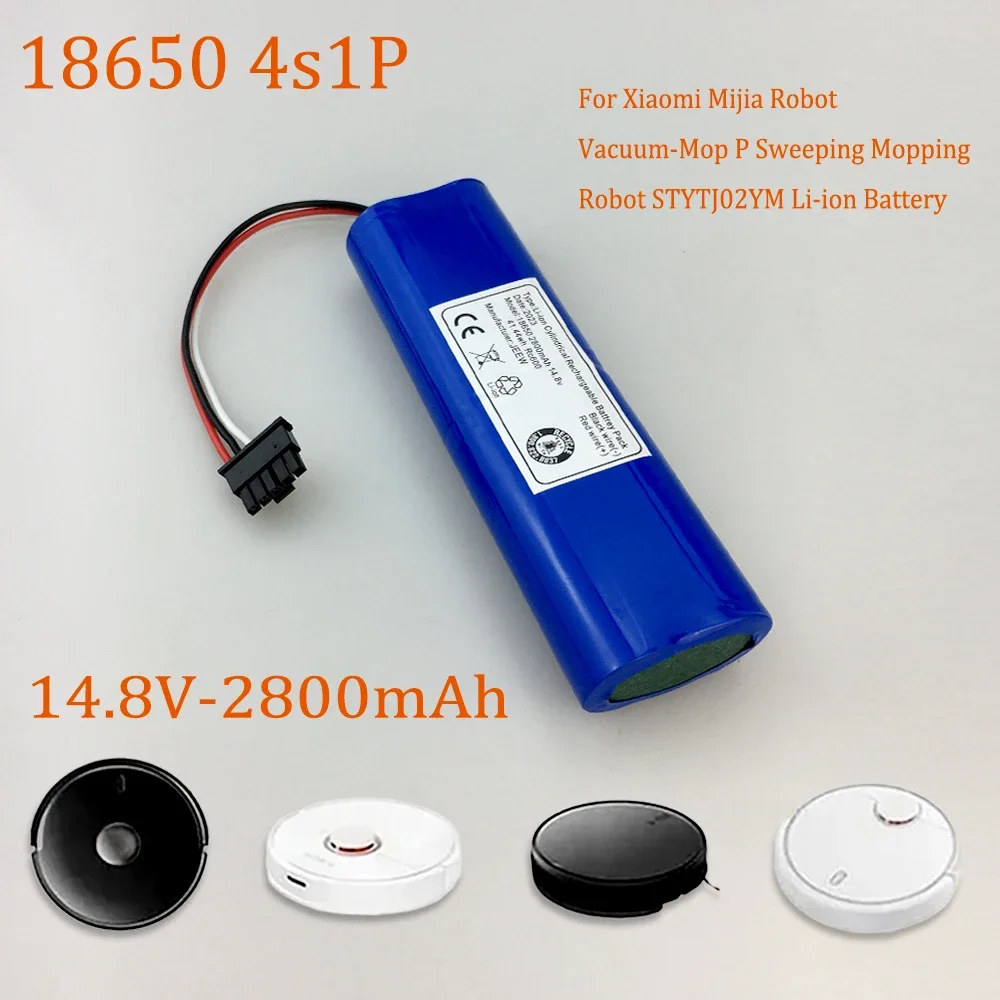 

18650 4S1P 14.8V 2800mAh Sweeper Battery for Xiaomi Mijia Robot Vacuum-Mop P Sweeping Mopping Robot STYTJ02YM Li-ion Battery