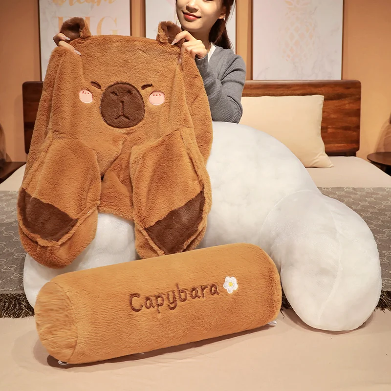 Lovely Capybara Cushion Lumbar Support Pillow Triangle Reading Pillow Soft Headboard Cartoon Backrest On The Bed Gifts