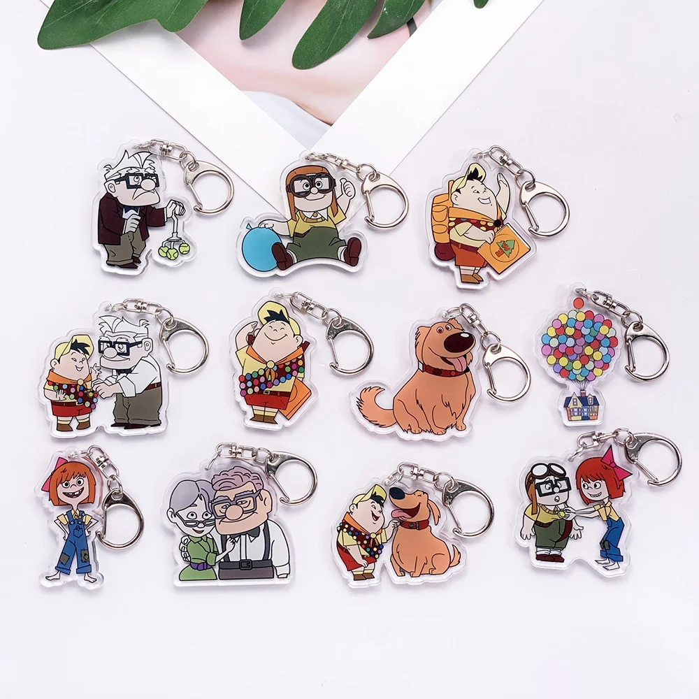 Llavero acrílico de dibujos animados de Disney Up Russell Dug, accesorios para coche, colgante bonito para mochila, regalos para amigos, 1/11 Uds.