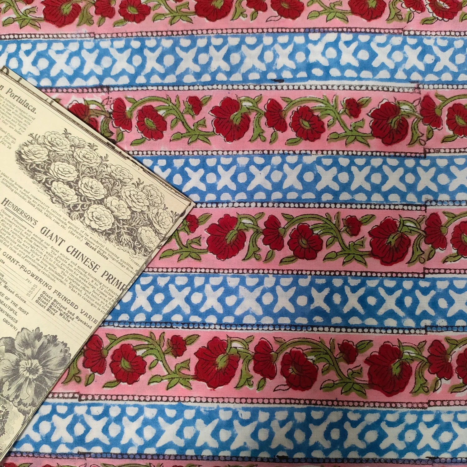 

India Handmade Block Floral Printed Cotton Soft Fabric Sewing Quilting Fabric for Patchwork Needlework DIY Handmade Material