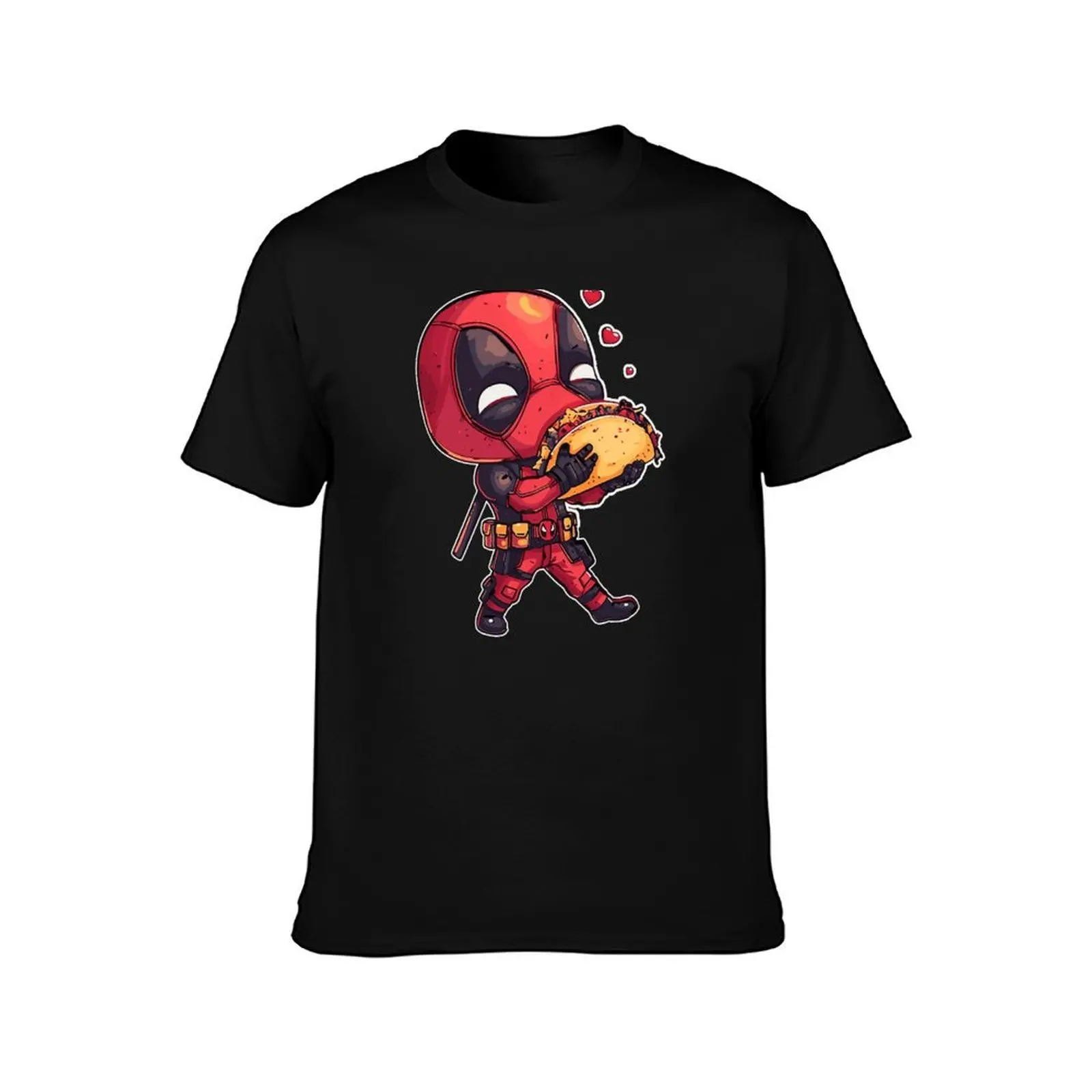 Food Love Chibi D Pool Chimichangas Valentine T-Shirt t shirts for man cotton t shirt man cotton T-Shirt